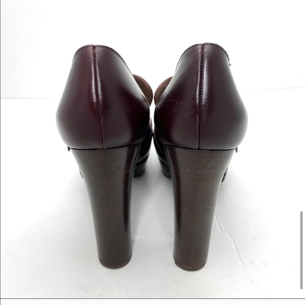 Marni Platform Pumps Burgundy w/ Gold Buckle - Picture 11 of 12